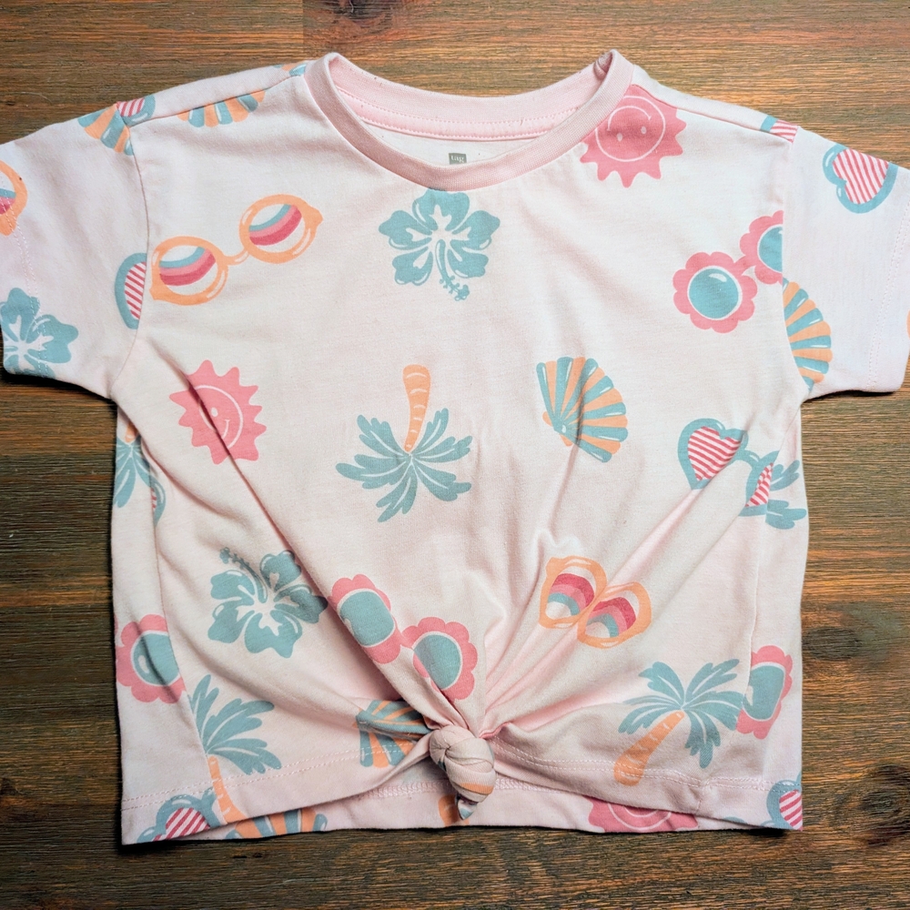 Tag Kids Tropical Print Shirt - Pink and Blue